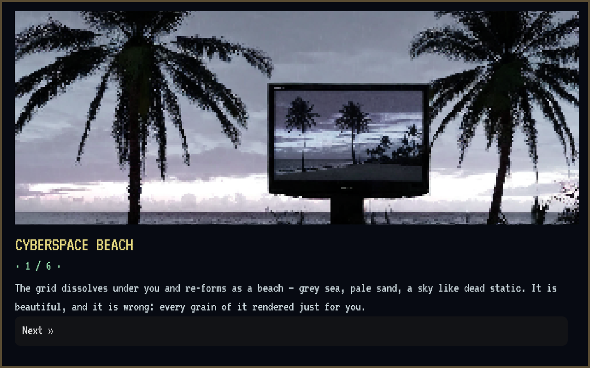 Cyberspace Beach — the endgame